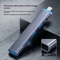 Adaptador Hub USB-C de 4 Puertos con USB 3.0 de Alta Velocidad, Compatible con iPhone y Laptop, Base de Expansión Multifunción