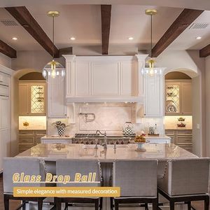 Luce a sospensione in <span class=keywords><strong>oro</strong></span> della metà del secolo in ottone spazzolato <span class=keywords><strong>paralume</strong></span> in vetro trasparente e27 Base per sala da pranzo luce a sospensione per camera da letto - Product Image 4