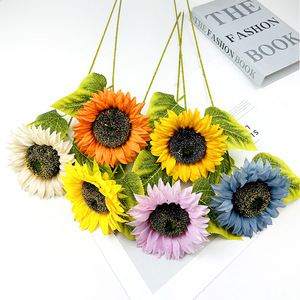 Fleur artificielle tournesol 51 cm en soie pour décoration de mariage et de maison - Product Image 1