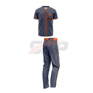 Venta caliente logotipo personalizado impreso conjuntos de uniformes de béisbol para hombres adultos antibacteriano de secado rápido transpirable ropa deportiva hecha - Product Image 2