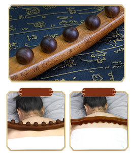Rodillo de madera para raspar Guasha, masajeador corporal, Spa, paleta linfática para relajación muscular, herramienta de masaje para aplicación en la cabeza - Product Image 3