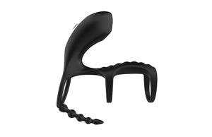 Herren Doppel-Verschlussring Kabellose Fernbedienung 10 Frequenzen Saugender Zungen-Leck-Vibrationsring Männlicher Prostata-Ring Kondom - Product Image 4