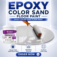 Peinture époxy colorée à haute résistance à l'usure pour sols, revêtement de sol sans joint résistant aux taches pour espaces commerciaux