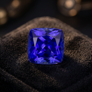 10mm <b>Cushion</b> Cut Natural Tanzanite IGI Certified Wholesale High Quality Faceted Loose Gemstone | Blue to Violetish Blue Color - Product Image 4