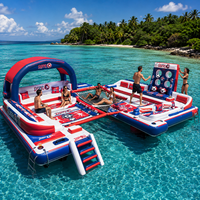 Plateforme flottante gonflable pour fête de match de football, quai aquatique spacieux pour se détendre et socialiser