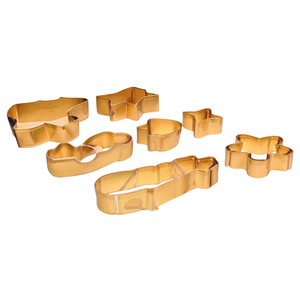 Juego de cortadores de galletas, 4 piezas, formas de metal dorado para hornear galletas decorativas - Product Image 2