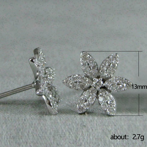 Orecchini con Fiore a Fiocco di Neve in Stile Coreano, Semplici e Versatili, Gioielli da Donna - Product Image 3