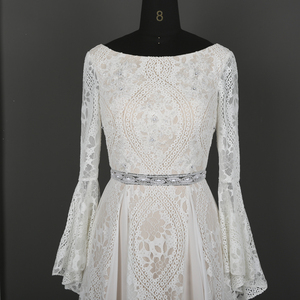 Abito <span class=keywords><strong>da</strong></span> Sposa Vintage di Alta Qualità in Pizzo e Chiffon con Perline, <span class=keywords><strong>Vestito</strong></span> <span class=keywords><strong>da</strong></span> Sposa <span class=keywords><strong>Taglie</strong></span> <span class=keywords><strong>Forti</strong></span> per la Sposa - Product Image 3
