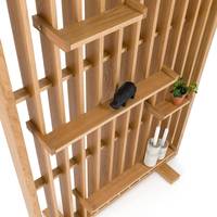 Support d'affichage autoportant en bois, panneau perforé, séparateur de pièce pour la vente au détail, support pliable, écran pliable, cloison murale en bois