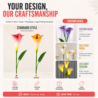 Fleur artificielle de lys calla en gros pour la décoration de mariage et de la maison, résistante aux UV, à longue tige, arrangement floral artificiel