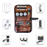 Pochette à outils de golf en cuir PU Bosihho, fermeture à glissière, multifonction, grande capacité, sac de rangement pour accessoires de golf