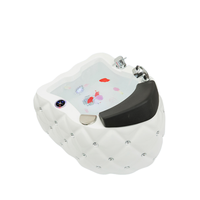 Fauteuil de pédicure portable de luxe en verre avec massage, sans plomberie, baignoire en acrylique, pompe à eau et lampe de surf