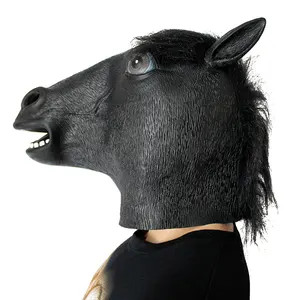 Маска в виде животного, голова лошади, лошадка, латексная маскарадная вечеринка, реквизит для костюма, реалистичные латексные маски на Хэллоуин