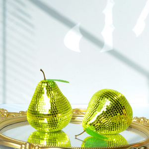 Ensemble <span class=keywords><strong>de</strong></span> fruits et légumes effet <span class=keywords><strong>boule</strong></span> disco - Décoration miroir Tomate, Carotte, Poivron, Poire, Décoration créative pour cuisine et table, Cadeau - Product Image 4