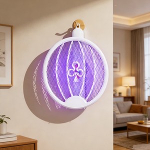 Raquette électrique anti-moustiques pliable, puissant tueur de moustiques 3-en-1, lampe anti-moustiques domestique rechargeable, batterie rechargeable - Product Image 3