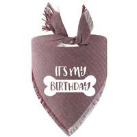Bandana en polyester léger et durable, imprimé os, avec logo personnalisé 'C'EST MA FÊTE' pour chien et chat, accessoire printemps-été, respectueux de l'environnement