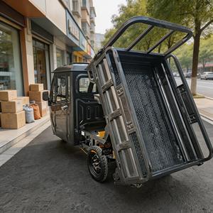 Triciclo de Carga Eléctrico con Cabina Cerrada, Compartimiento Ampliado, Capacidad de Carga de 400 kg y Alcance de 90 km, Motor Potente de 1000 W - Product Image 3