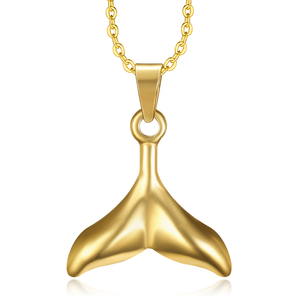 Olivia nouvelle conception simple minimaliste plaqué or dauphin queue sirène queue de <span class=keywords><strong>poisson</strong></span> pendentif collier pour les femmes - Product Image 1
