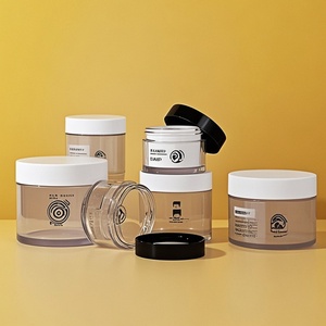 In Stock Transparent <b>Plastic</b> Cosmetic <b>Jars</b> Thick Wall PET Material Skincare Body Butter <b>Jar</b> for Cosmetic Packaging - Product Image 5