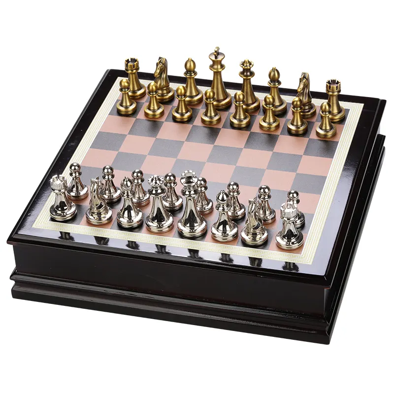 가족 체스 게임을 위한 실제적인 도매 널 게임, 나무로 되는 세트 체스 널 경기 대회 조각 옥외 테이블 체스