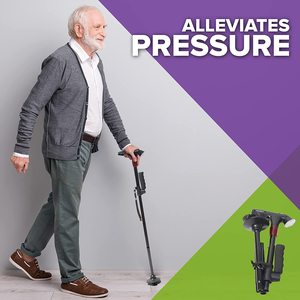 <span class=keywords><strong>Canne</strong></span> de marche pliante légère de voyage de qualité supérieure avec lampe de poche LED-alarme SOS-avec pointe de <span class=keywords><strong>canne</strong></span> Flexible antidérapante et poignée supplémentaire - Product Image 2