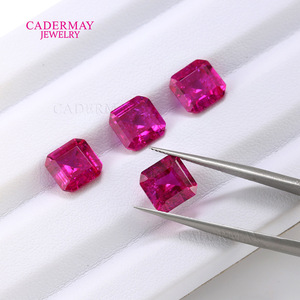 Cadermay Synthetic Ruby Square Loose Stone Pink For Jewelry Making - Product Image 2