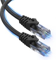Cable Ethernet Cat6, 8 Conductores de Cobre Trenzado UTP, Cable de Conexión RJ45 Transparente Negro, Cable de Red LAN para PC, Router, Módem