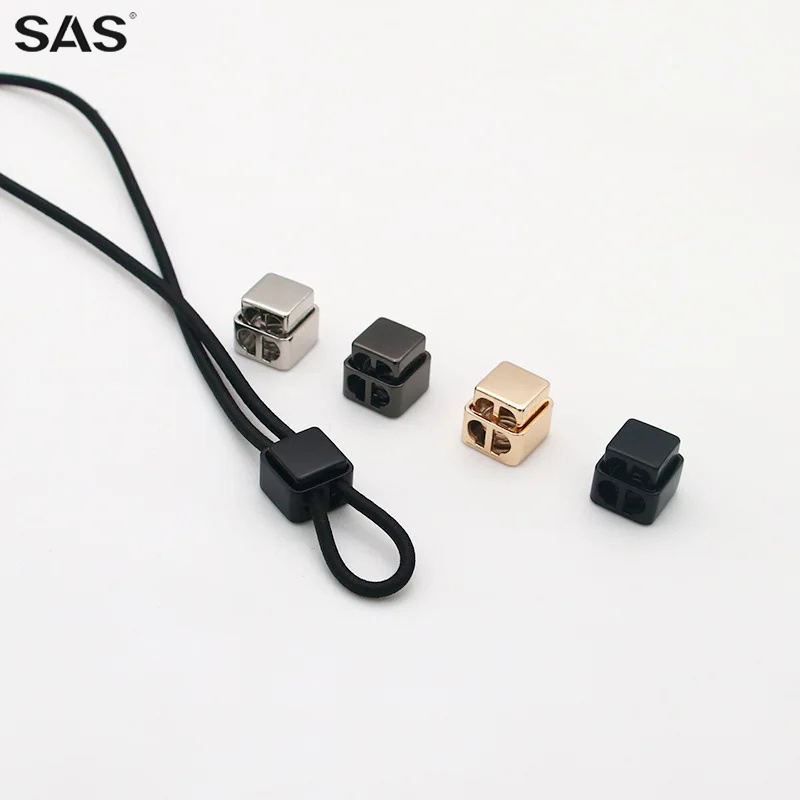 50 Pièces 2 Trous Plastique Pour Cordons Arrets Cord Stopper Noir Stop Cordon Forme Ronde Pour Extérieur Vêtements Mouvement Chaussures 50mm/4.5mm/4mm