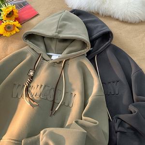 Sudadera con Capucha Extra Grande Personalizada con Relieve 3D, Sudadera de 500 g/m², 100 % Algodón, Sudadera con Capucha de Corte Cuadrado con Estampado en Relieve para Hombre - Product Image 3