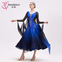 B-24213 nouvelle couleur arrivée International Standard robe de danse de salon de haute qualité noir bleu Ombré en mousseline de soie robe de danse de salon