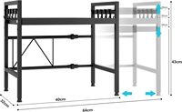 Verstelbaar Magnetronrek 2-Tier Uitbreidbare Keuken Magnetronstandaard Magnetronhouder Met 8 Haken Postorderverpakking