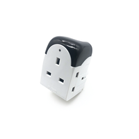 Adaptor Charger Perjalanan 3-in-1 Terbaru, Ringkas, Kontrol Sensor Sentuh, 2 Soket USB Tipe-C, Daya Keluaran 20W, AC DC, Tiga Colokan UK