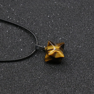 Pendentif 3D Étoile de David Hexagramme en Pierre Naturelle, Cristal, <span class=keywords><strong>Pendule</strong></span> pour Guérison, Méditation, Accessoires de Collier DIY - Product Image 5