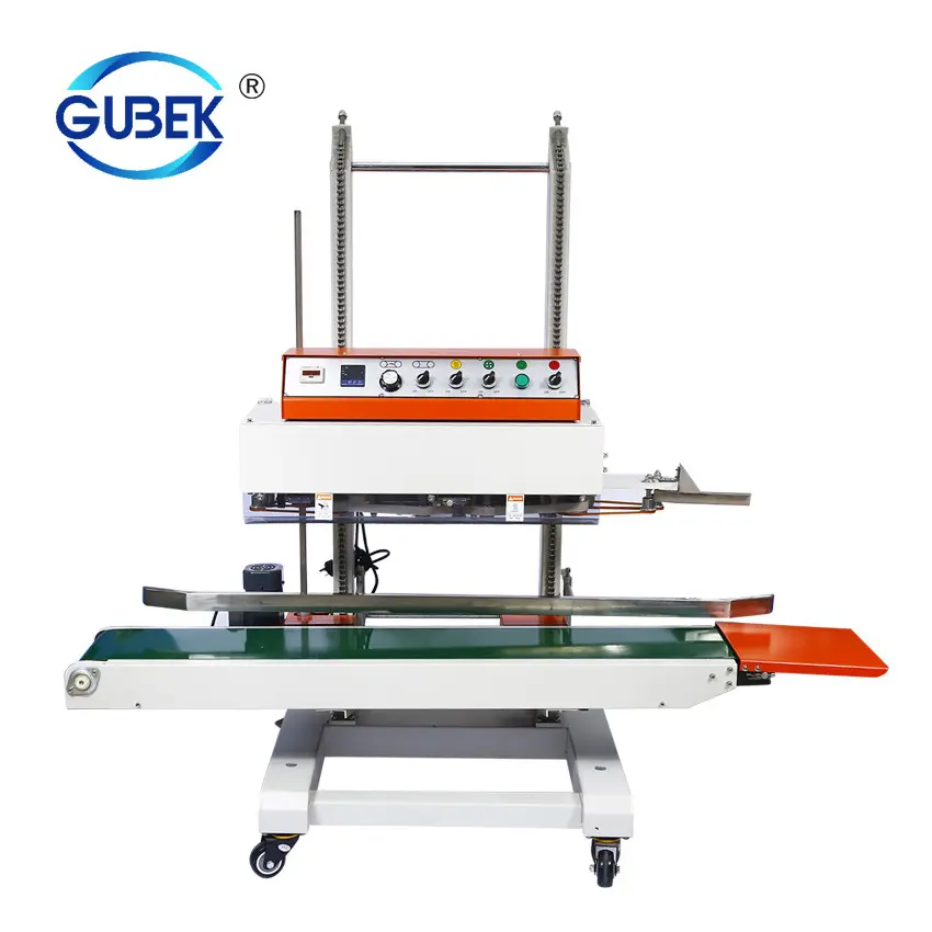 QLF-1680 Industrial Automatic vertical continuous band sealer for big plastic bags sealing packing machine