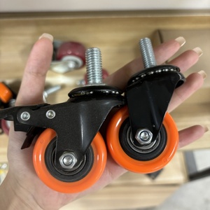 Roulette pivotante en PVC de couleur orange avec roulements doubles pour machines et équipements - Product Image 3