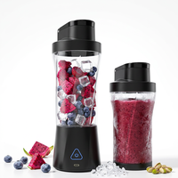 Blender portable rechargeable pour smoothies avec 6 lames en acier inoxydable pour écraser la glace, les boissons protéinées et les boissons nutritives