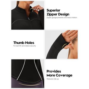 Camiseta Deportiva de Manga Larga para Mujer, Protección Solar UPF 50, Cierre de Cremallera, Corte Ajustado, Anti UV, para Gimnasio y Golf - Product Image 5