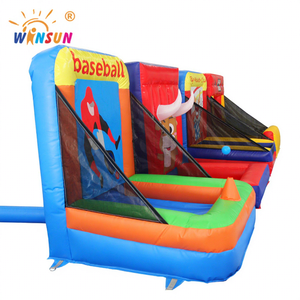 Jeux de sport gonflables Winsun 4 en 1, combo de lancer de baseball, design de clown à grande bouche - Matériel PVC ignifuge et imperméable - Product Image 1