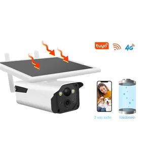 Pro 4G 360 Tuya PtzWifiソーラーカメラDe Surveillance Security A Alarme Sans Fil Externe Exterieur Avec Plaque Panneau Solaire