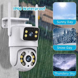 Cámara PTZ ICSEE de 6MP con Vista Dual, WiFi, Exterior, Impermeable, Sistema de Monitoreo de 360 Grados con Visión Nocturna e Intercomunicador de Voz - Product Image 1