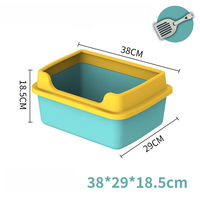 Bac à litière pour chat pliable semi-fermé en plastique portable, grande capacité, bac à litière pour chat d'extérieur adapté aux animaux de compagnie de grande taille