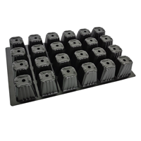 Kit de démarrage de semis 24 cellules avec dôme d'humidification extra haut et plateau de base, station de germination réutilisable pour la propagation en intérieur