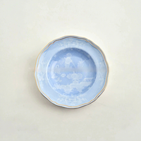 Assiettes de Présentation Luxe en Porcelaine Fine Beige à Motifs Floraux, Vaisselle en Céramique Personnalisable pour Mariages, Banquets et Événements