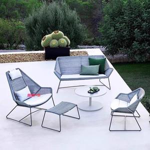 Conjunto de Sofás de Ratán para Exteriores, Estructura de Aleación de Aluminio, Ratán PE Resistente a los Rayos UV, Muebles de Jardín Impermeables, Diseño en Forma de L - Product Image 3