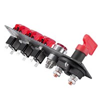 Tombol Start Mesin Otomatis 5 in 1 Serat Karbon 12V LED Racing Saklar Pengapian Mobil On-off Panel Saklar Toggle