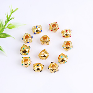 Perles mosaïques en alliage plaqué or 10 mm, perles intercalaires à huit yeux pour la fabrication de bijoux, accessoires pour colliers DIY - Product Image 1