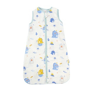 Vente en gros 1.5 <span class=keywords><strong>tog</strong></span> sac de couchage pour bébé 100% coton imprimé sans manches fermeture éclair couverture portable pour bébé sacs de couchage pour nouveau-né - Product Image 1