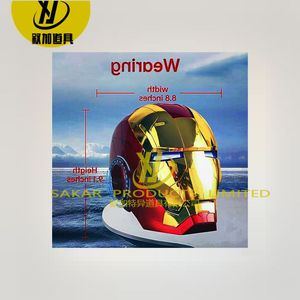 หน้ากากคอสเพลย์ไอรอนแมน Mk5 11 แบบเปิด-ปิดอัตโนมัติด้วยระบบเสียง สำหรับผู้ใหญ่  หมวกสวมเล่นบทบาทสมมติจากภาพยนตร์ซูเปอร์ฮีโร่ พร้อมเซ็นเซอร์สัมผัส - Product Image 5