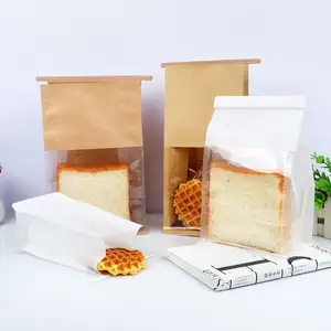 Manufacturer wholesale custom size kraft paper packing bags for bread sandwich paper bags from china source factory supplier