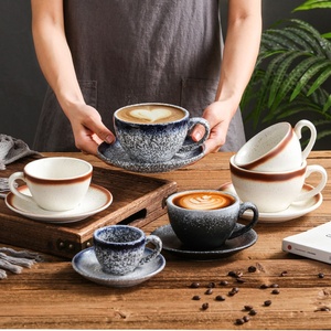 Taza de Cappuccino Kingze Vintage con Esmalte Reactivo, 75-320 ml, Estilo Japonés, Juego de Taza y Platillo para Café Latte Art, para Cafetería y Hogar - Product Image 2